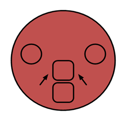 Titre : Exemple 6  Arrire-plan acceptable - Description : La premire image montre un Couvercle rouge sur un fond blanc.
