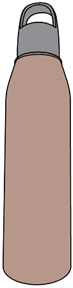 Titre : Exemple 8  Combinaison de photographies et de reproductions - Figure 2.1 - Description : La figure 2.1 est un dessin gnr par ordinateur dune Bouteille de couleur rose ple avec bouchon gris, mais le rose et le gris semblent diffrents de ceux de la figure 1.1. De plus, les crtes ne sont pas visibles.
