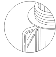 Titre : Exemple 21  Vue partielle agrandie - Figure 1.2 - Description : Limage montre une prouvette avec une poigne ergonomique.

La figure 1.2 est une vue partielle agrandie du contenu qui figure dans le cercle prsent sur la figure 1.1 (la partie du haut de la poigne).
